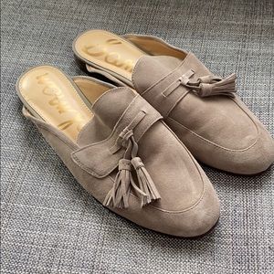 Sam Edelman gray/beige mules